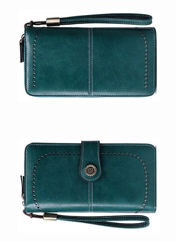 Stylish Leather Wallet with Wristband