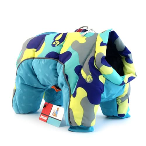 Warm & waterproof winter jacket for dogs with reflective stripes