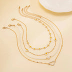 Boho Spring Daisy Necklace Stack