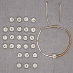 Boho White & Gold Beaded Letter Initial Beaded Bracelets