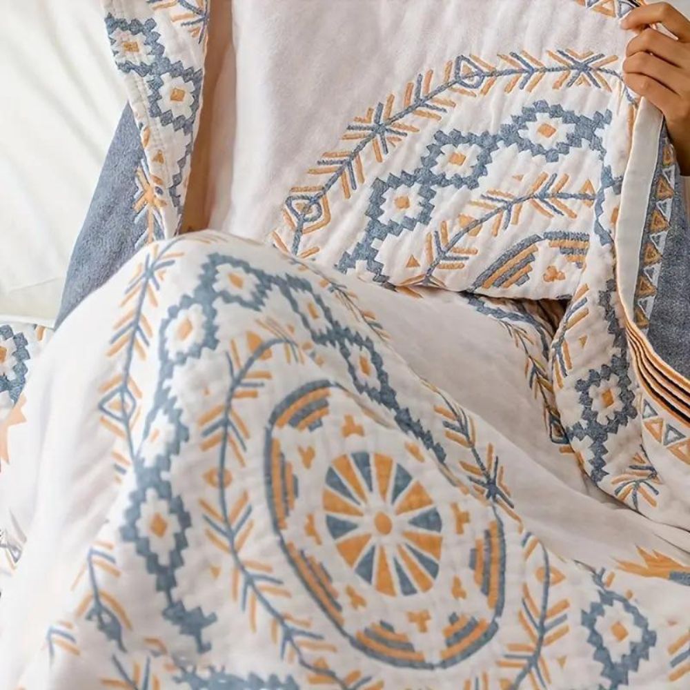 BohoHaven Blanket – Cotton blanket with mandala pattern for indoors & outdoors