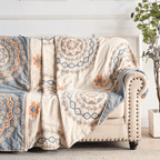 BohoHaven Blanket – Cotton blanket with mandala pattern for indoors & outdoors