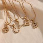 Bold Pearl Letter Initial Necklace