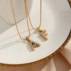 Bold Pearl Letter Initial Necklace