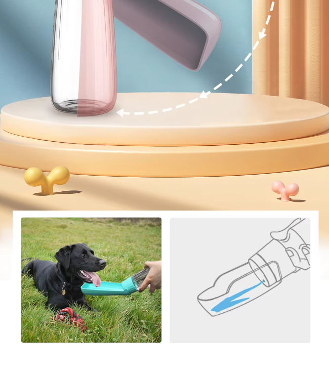 Dog Water Bottle - Travel Leaksafe 550ml