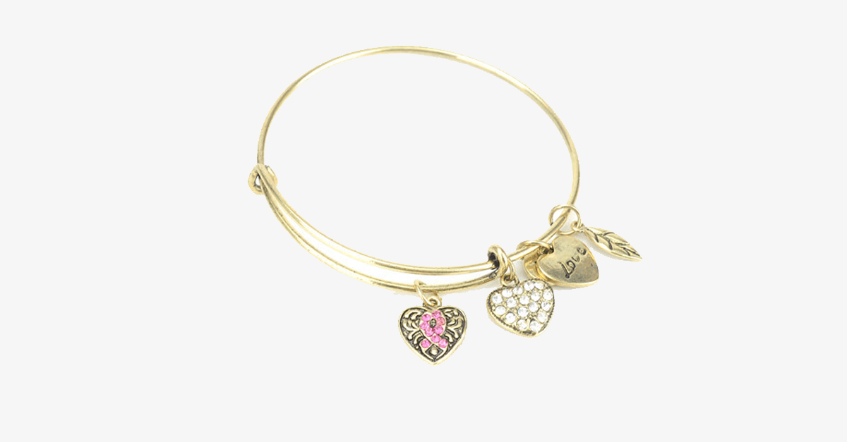 Pink Ribbon Charm Bracelet