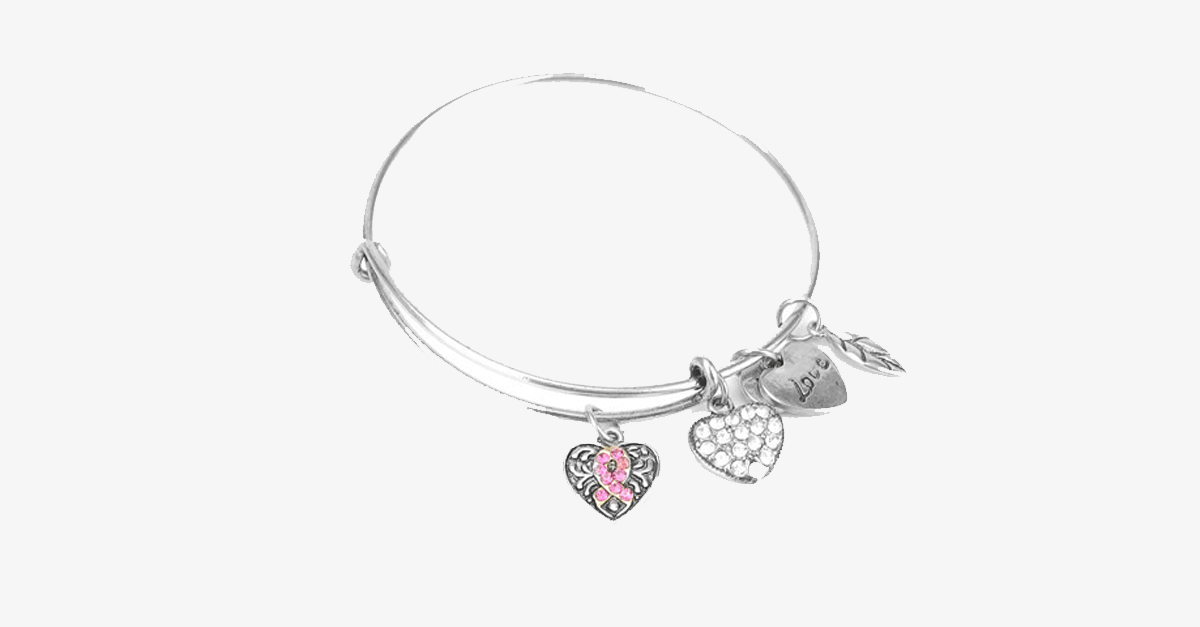 Pink Ribbon Charm Bracelet