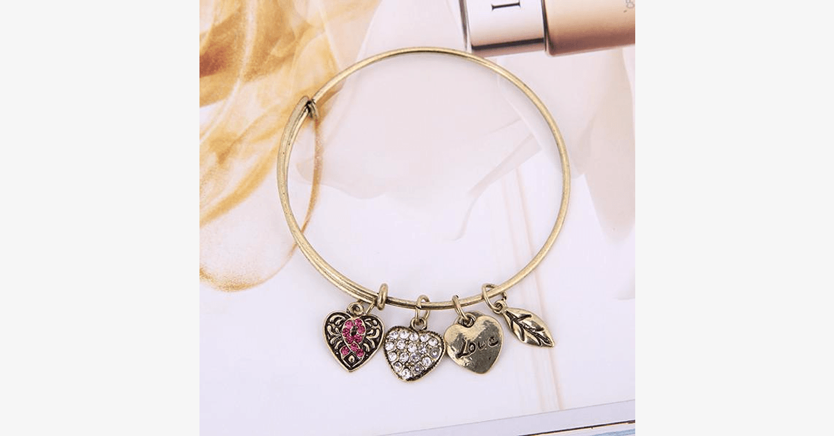 Pink Ribbon Charm Bracelet