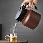Insulated Teapot with Stainless Steel Strainer & Ceramic for Hot or Cold Tea
