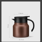 Insulated Teapot with Stainless Steel Strainer & Ceramic for Hot or Cold Tea
