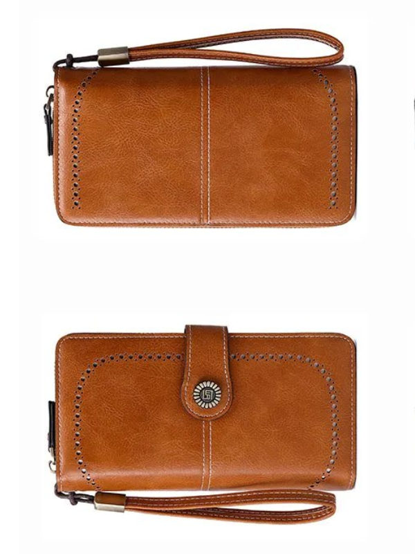 Stylish Leather Wallet with Wristband