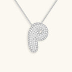 Bubble Initial-Diamond-Necklace