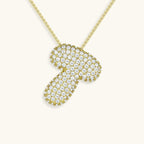 Bubble Initial-Diamond-Necklace