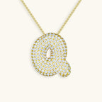 Bubble Initial-Diamond-Necklace