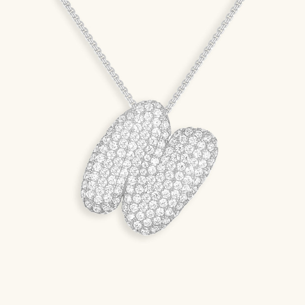 Bubble Initial-Diamond-Necklace