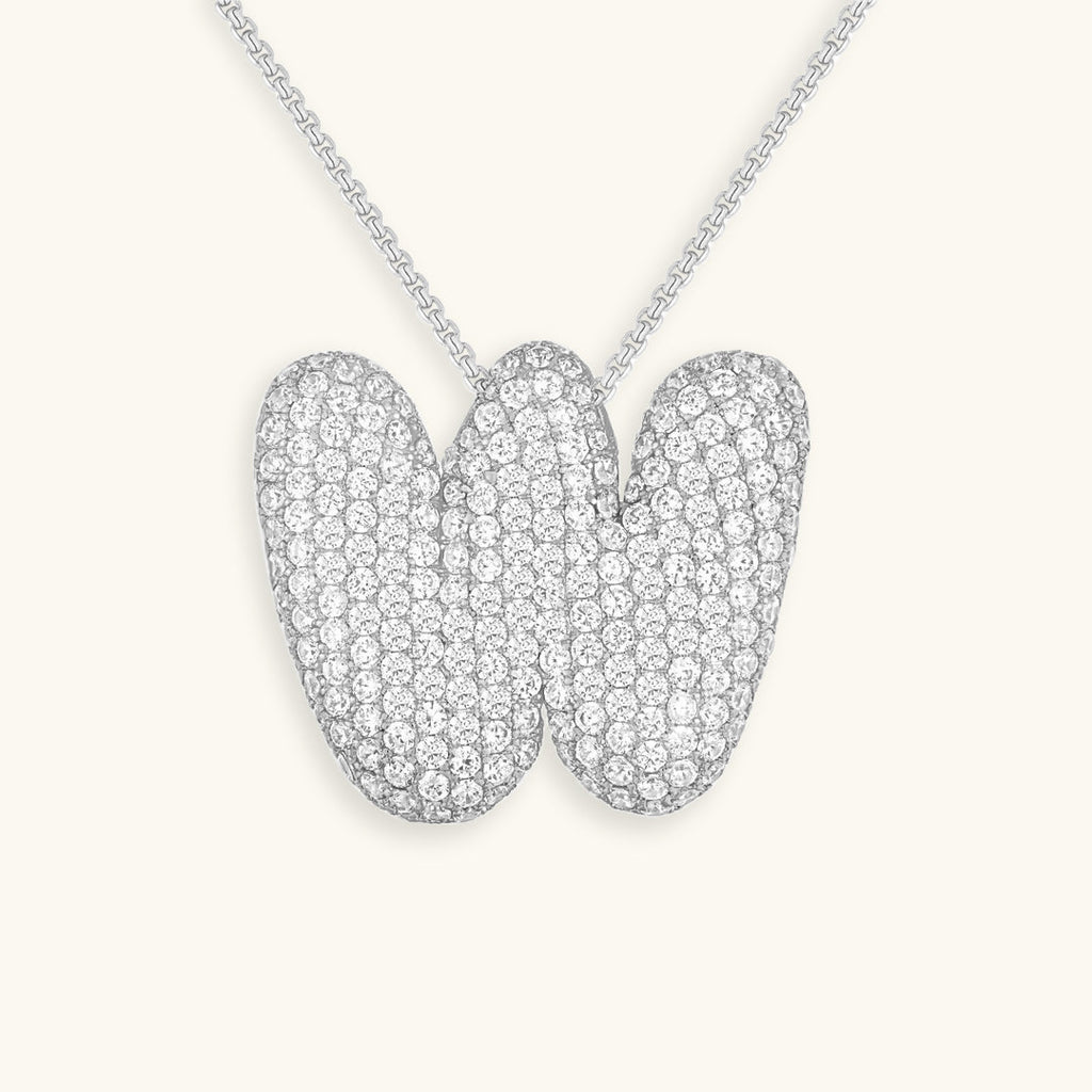 Bubble Initial-Diamond-Necklace