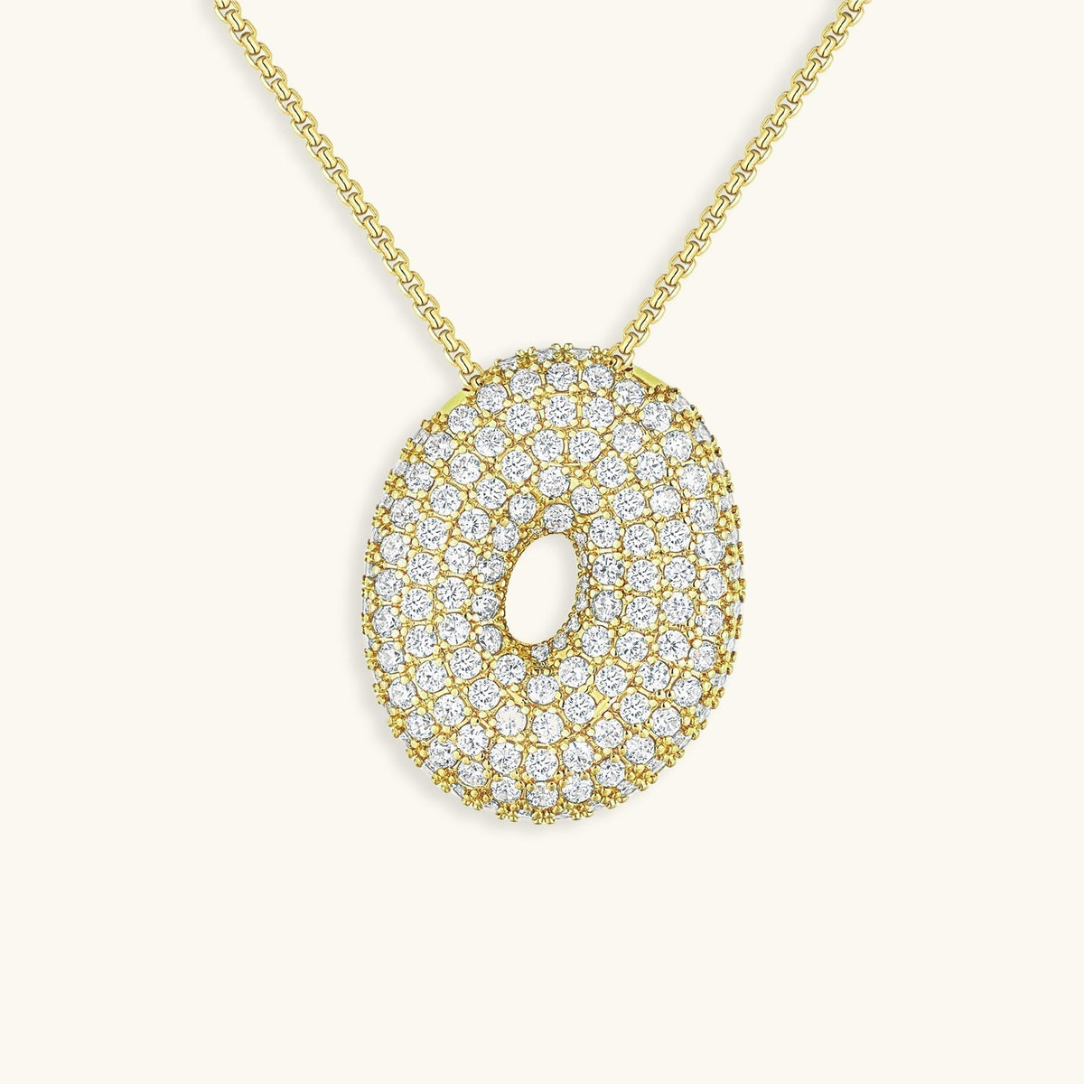 Bubble Initial-Diamond-Necklace