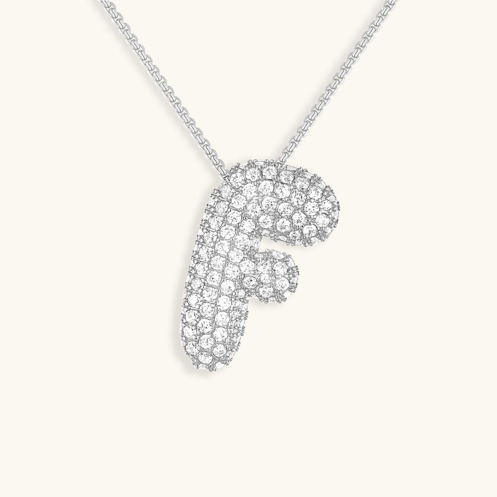 Bubble Initial-Diamond-Necklace
