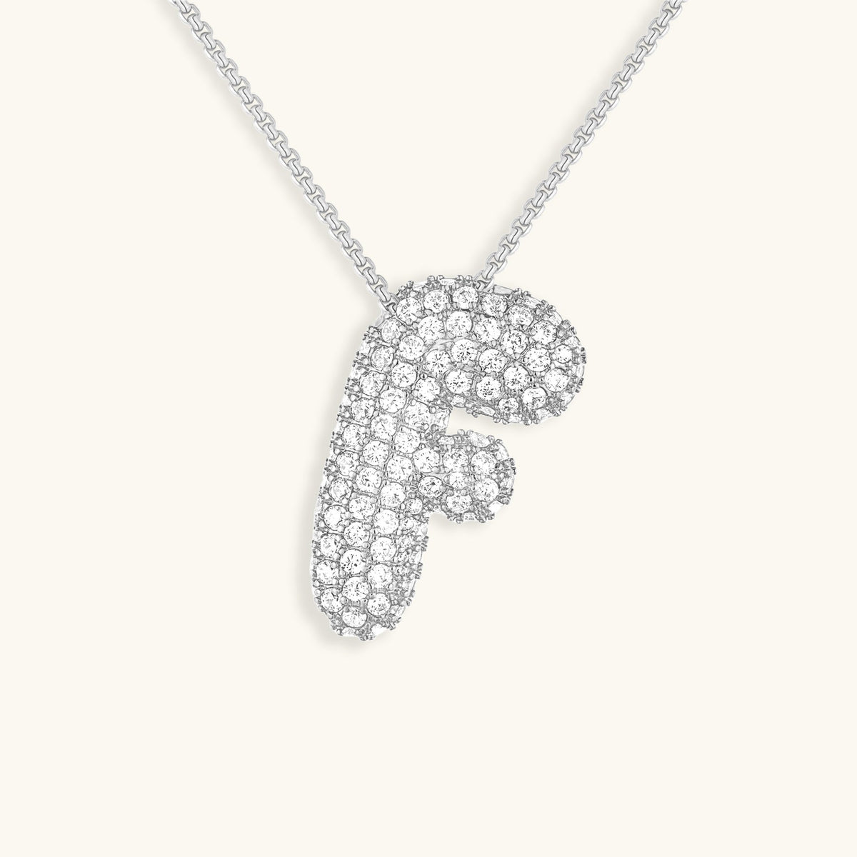 Bubble Initial-Diamond-Necklace
