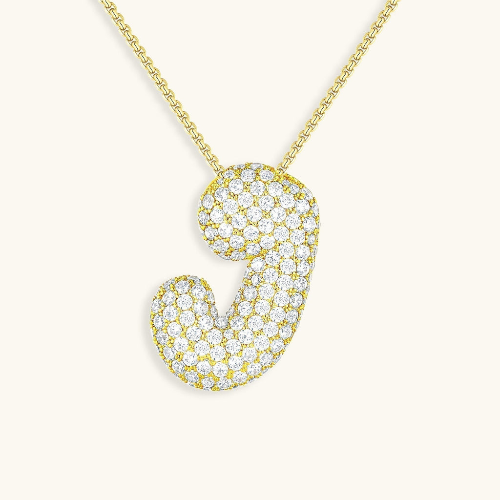 Bubble Initial-Diamond-Necklace