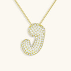 Bubble Initial-Diamond-Necklace