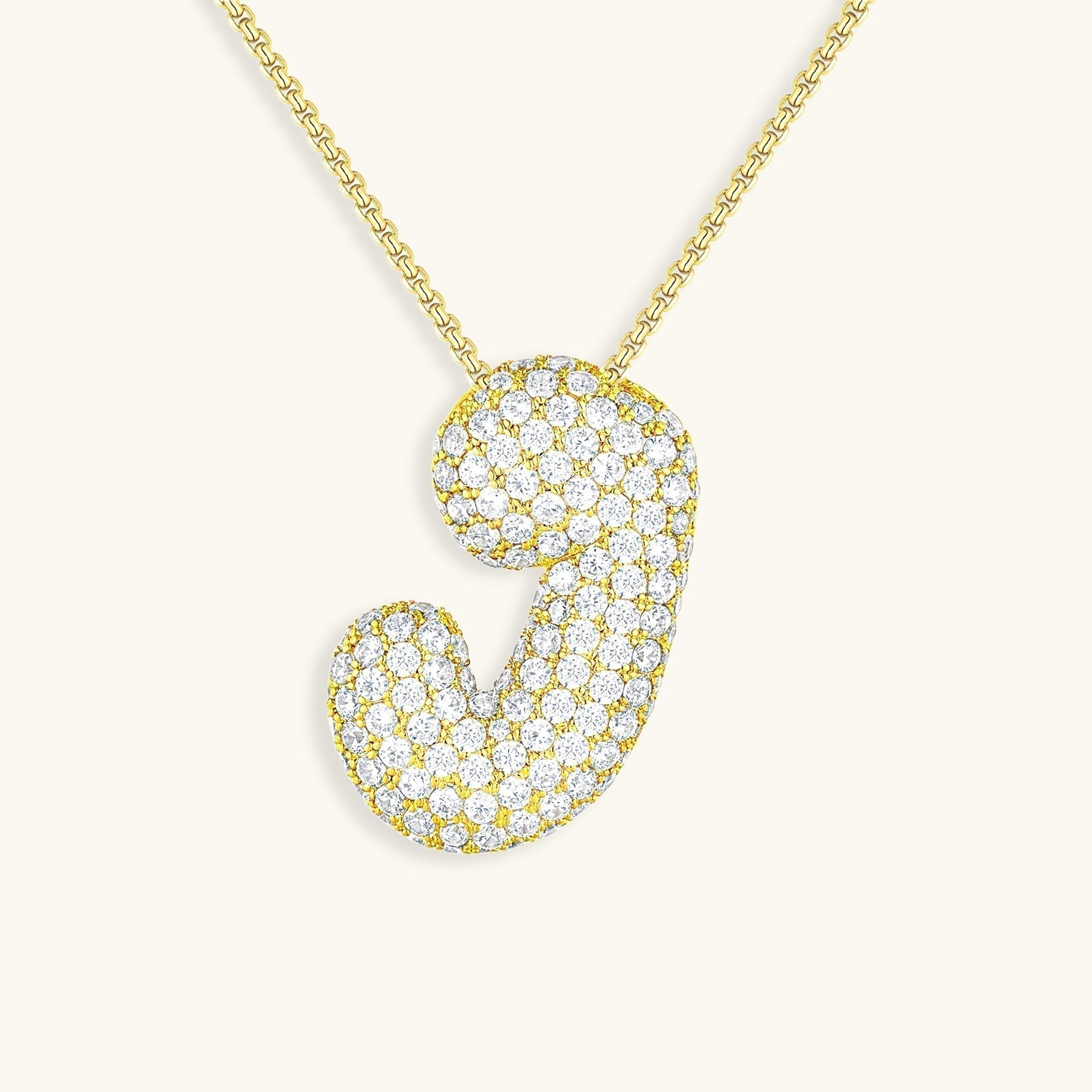 Bubble Initial-Diamond-Necklace