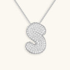 Bubble Initial-Diamond-Necklace