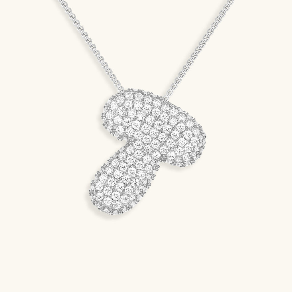 Bubble Initial-Diamond-Necklace