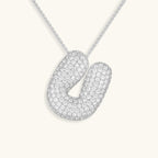 Bubble Initial-Diamond-Necklace