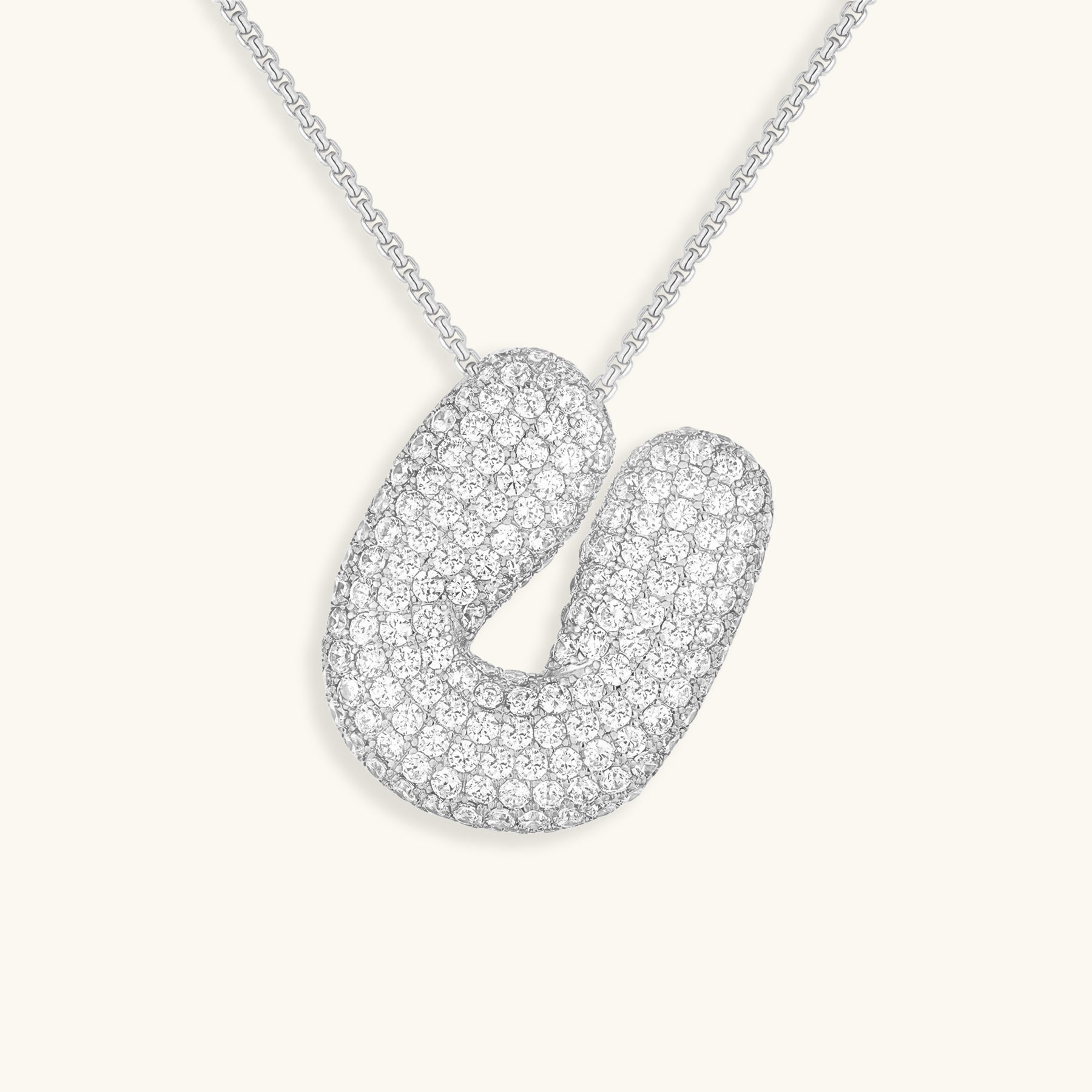 Bubble Initial-Diamond-Necklace