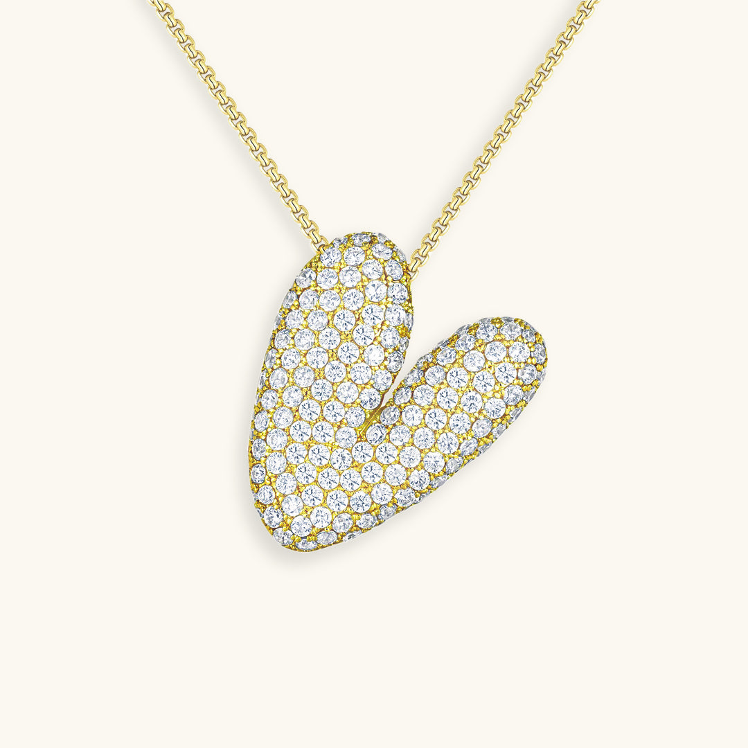 Bubble Initial-Diamond-Necklace