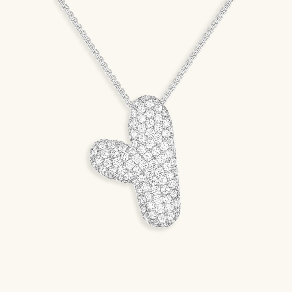 Bubble Initial-Diamond-Necklace