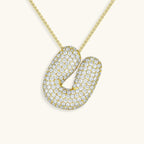 Bubble Initial-Diamond-Necklace