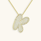 Bubble Initial-Diamond-Necklace