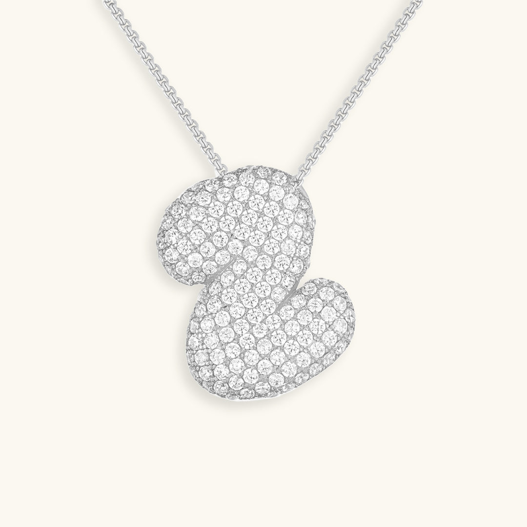 Bubble Initial-Diamond-Necklace