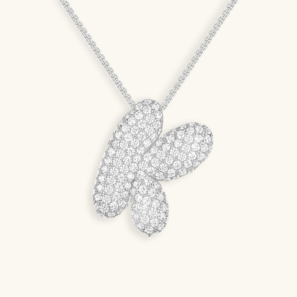 Bubble Initial-Diamond-Necklace