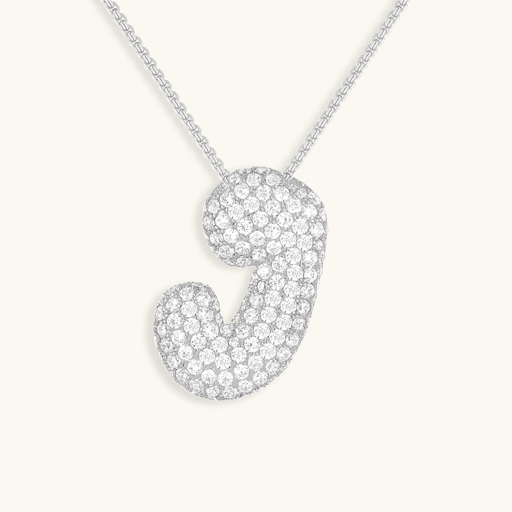 Bubble Initial-Diamond-Necklace