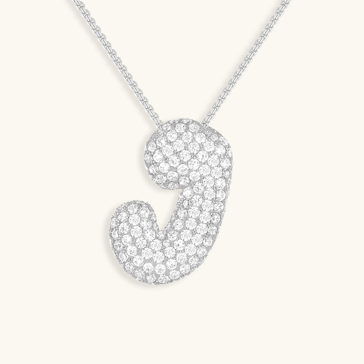 Bubble Initial-Diamond-Necklace