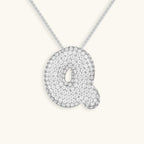 Bubble Initial-Diamond-Necklace