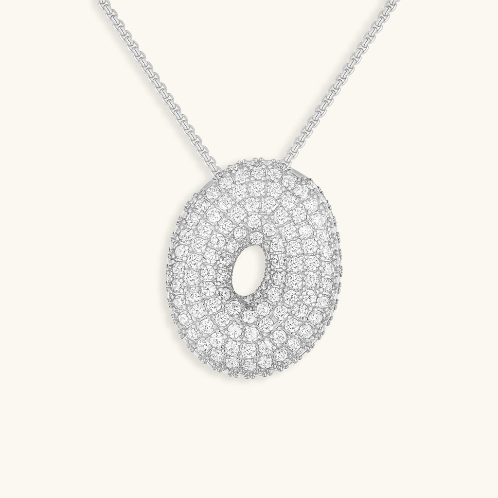 Bubble Initial-Diamond-Necklace