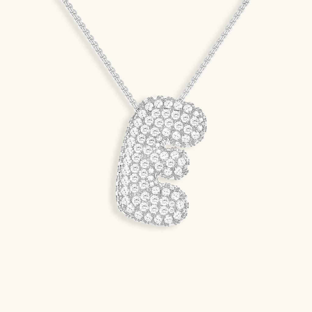Bubble Initial-Diamond-Necklace