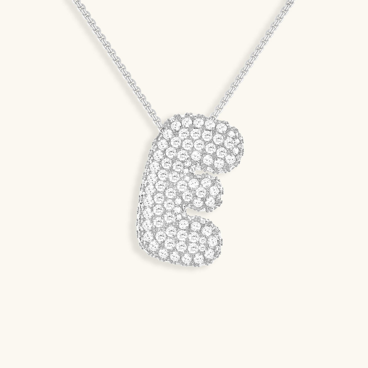 Bubble Initial-Diamond-Necklace