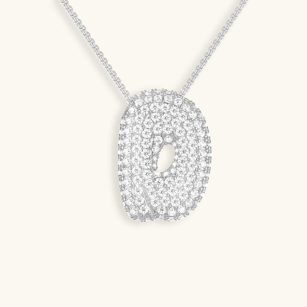 Bubble Initial-Diamond-Necklace