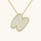 Bubble Initial-Diamond-Necklace