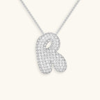 Bubble Initial-Diamond-Necklace