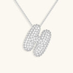 Bubble Initial-Diamond-Necklace