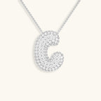 Bubble Initial-Diamond-Necklace
