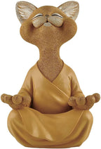 Buddha cat with a meditative expression and spiritual message