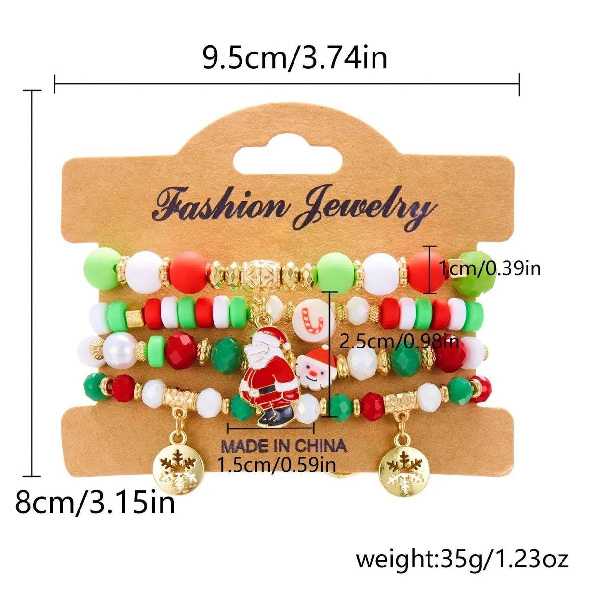 4pcs Christmas Snowman Handmade Beaded Bracelet set gift idea