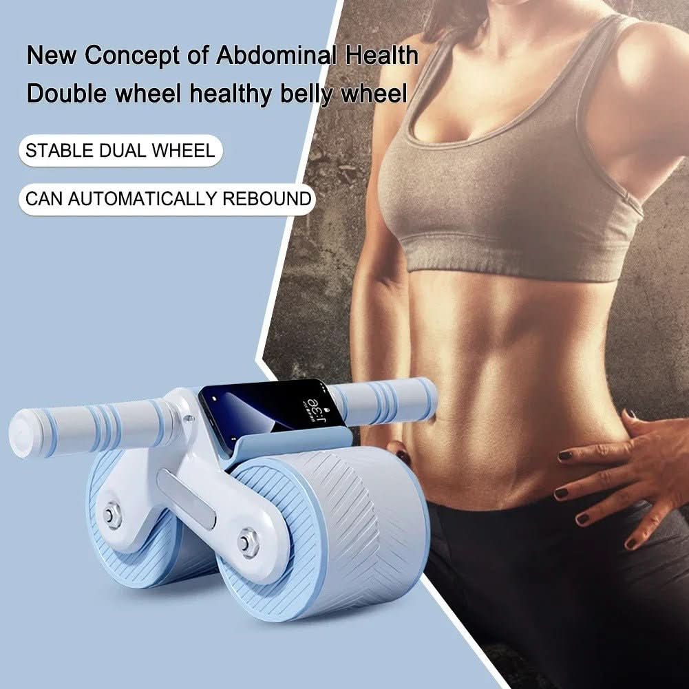 Roller - Non-slip abdominal trainer wheel with recoil function